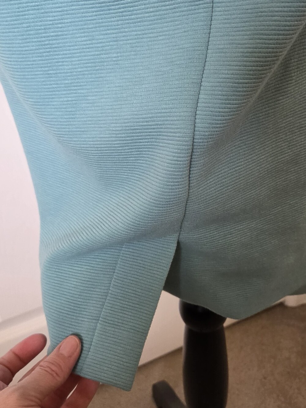 Boden Teal Cotton Blend Tailored Textured Midi Sheath Dress - Picture 6 of 9
